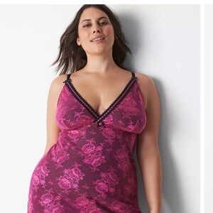 Cacique Elegant Pink Lace Slip